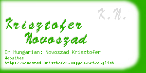 krisztofer novoszad business card